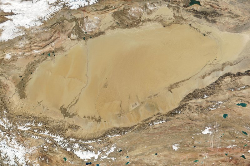 Desierto de Takla Makan China NASA Terra-Modis . (Foto: CC/Flickr.com | Banco de Imagenes Geologicas)
