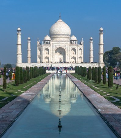 De Taj Mahal staat sinds 1983 op de Werelderfgoedlijst van Unesco.