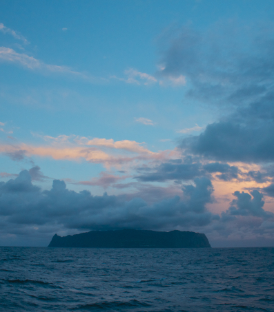 Inacessible island dawn clouds