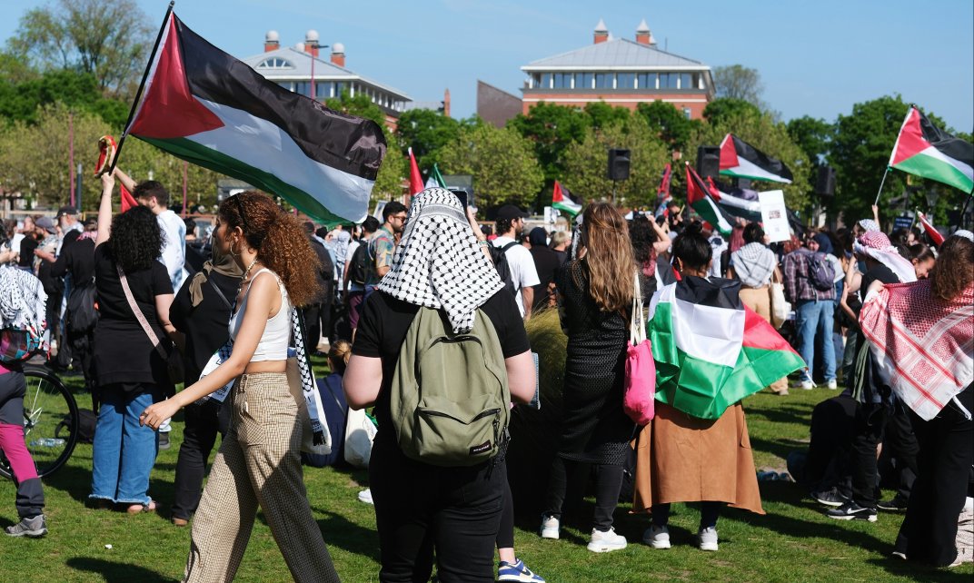 Pro-Palestinaprotesten in Amsterdam.